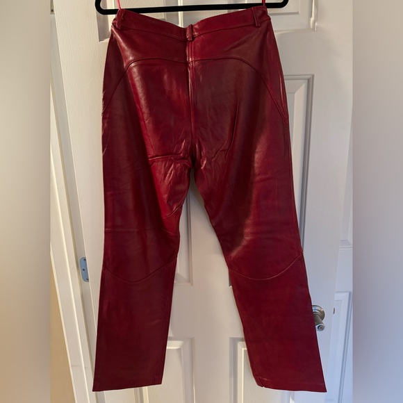 Red Leather Pants-Size 10 Newport News (Vintage!) - Picture 5 of 6